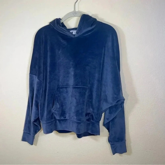 American Eagle Velvet Hoodie Drop Shoulder Oversize Size Small - Picture 2 of 4